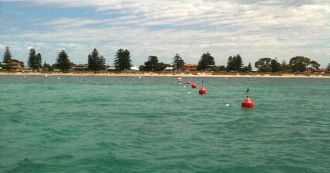 Mooring buoys at Mangles Bay ©  SW